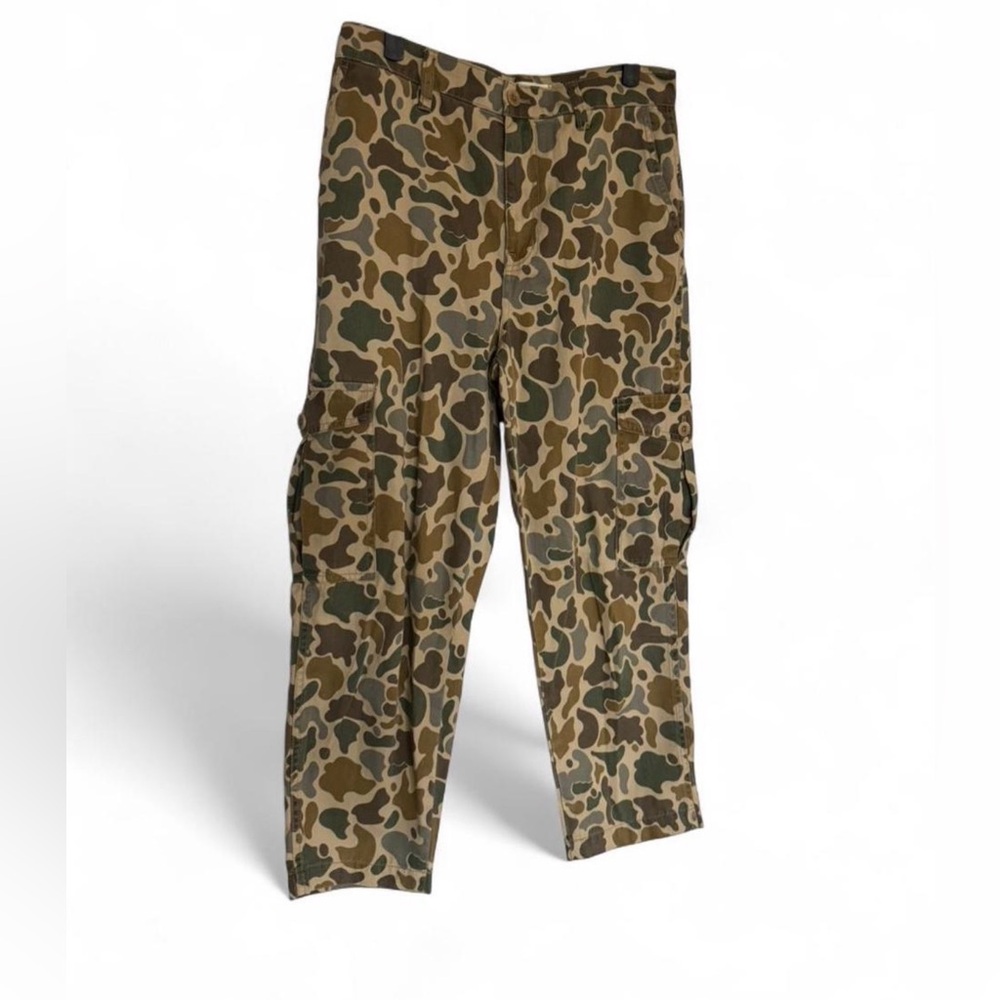 Madewell Camo Cargo Pants Womens 26 Utility Military Army Green Straight Leg - Picture 1 of 7